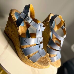 Gorgeous LN Leather+Cork B.O.C. Wedges 🦋